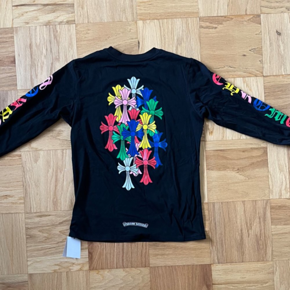 Chrome Hearts Multi Color Cross Cemetery Long Sleeve Shirt XL